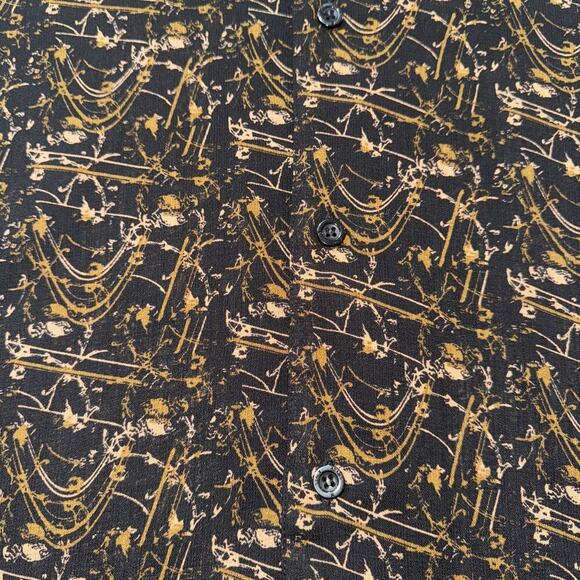 VINTGAE Stacy Adams CLUBBING Shirt Button Up Short Sleeve Black - Men's Size M - Picture 4 of 9